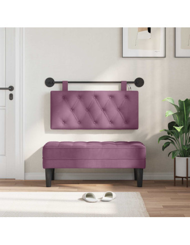 Testiera sospesa Con luce LED Viola Velluto