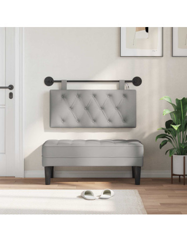 Testiera sospesa Con luce LED Grigio Nuvola Tessuto