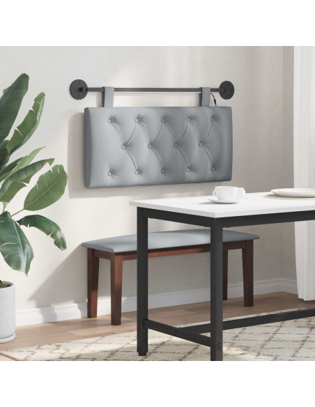 Testiera sospesa Con luce LED Grigio Chiaro Tessuto