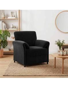 Divano 1 posto Nero 88 x 83 x 95 cm Velluto
