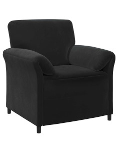Divano 1 posto Nero 88 x 83 x 95 cm Velluto 2