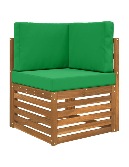 Cuscino per divano da esterno 3 pcs Verde Poliestere