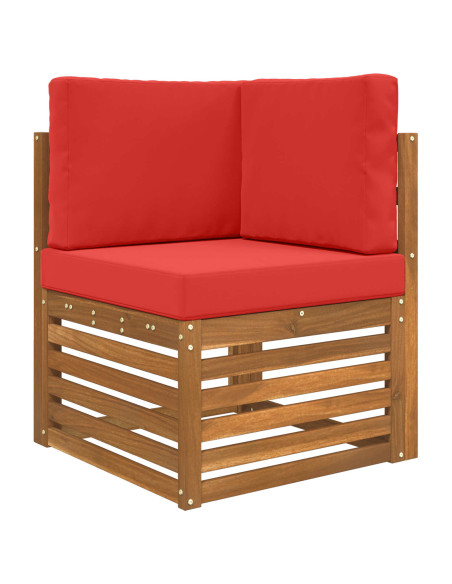 Cuscino per divano da esterno 3 pcs Rosso Poliestere