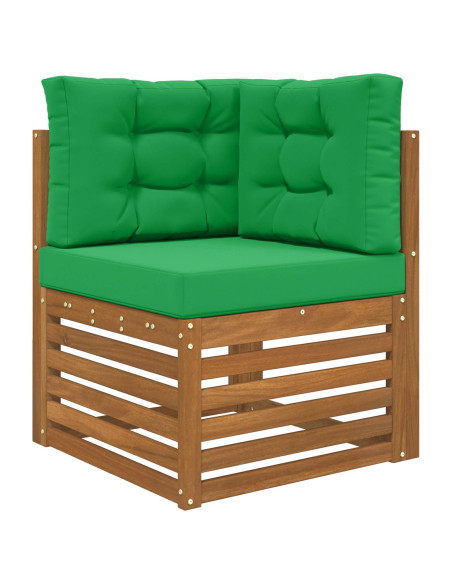 Cuscino per divano da esterno 3 pcs Verde Poliestere
