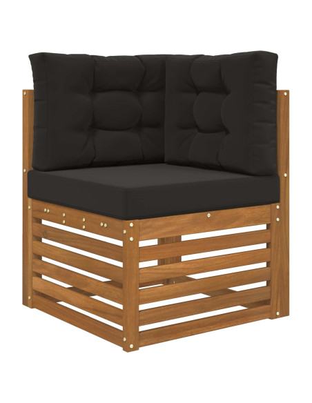 Cuscino per divano da esterno 3 pcs Nero Poliestere