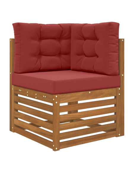 Cuscino per divano da esterno 3 pcs Rosso vino Poliestere