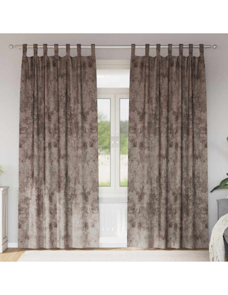 Tende in Velluto 2 pcs Cappuccino 260 x 140 cm Velluto