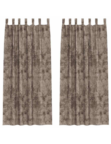 Tende in Velluto 2 pcs Cappuccino 260 x 140 cm Velluto