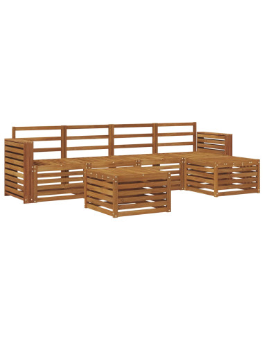 Set divani 6 pcs Naturale Legno di Acacia Massello