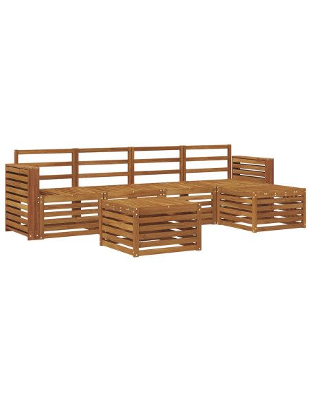 Set divani 6 pcs Naturale Legno di Acacia Massello