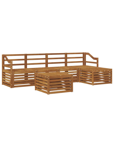 Set divani 6 pcs Naturale Legno di Acacia Massello