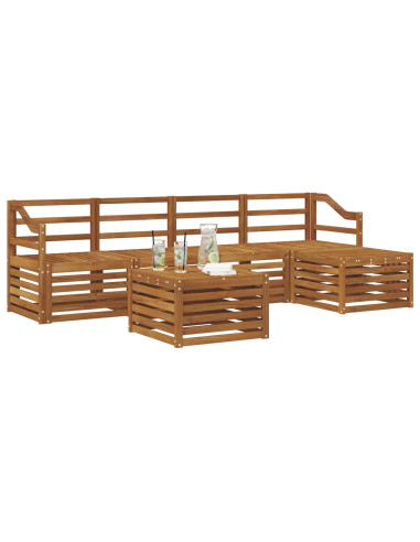 Set divani 6 pcs Naturale Legno di Acacia Massello