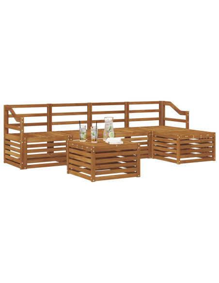 Set divani 6 pcs Naturale Legno di Acacia Massello