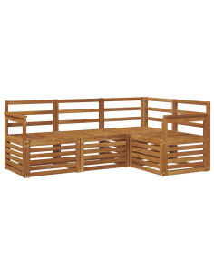 Set divani 4 pcs Naturale Legno di Acacia Massello 2