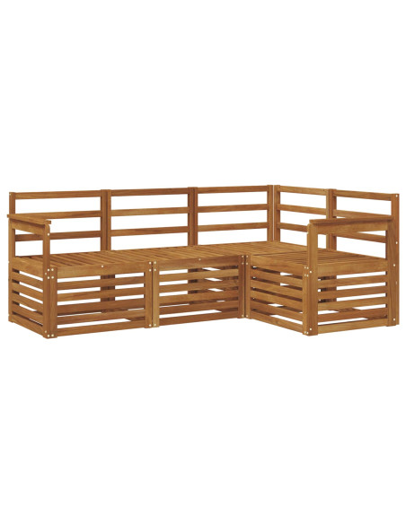 Set divani 4 pcs Naturale Legno di Acacia Massello