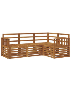 Set divani 4 pcs Naturale Legno di Acacia Massello 2