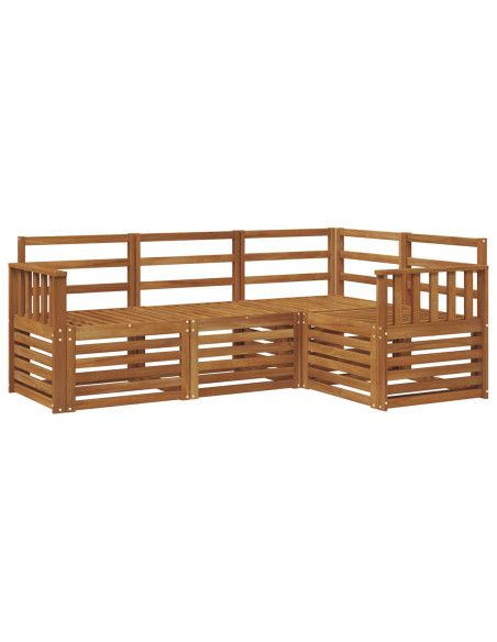 Set divani 4 pcs Naturale Legno di Acacia Massello