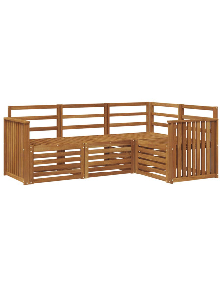 Set divani 4 pcs Naturale Legno di Acacia Massello