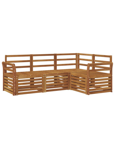 Set divani 4 pcs Naturale Legno di Acacia Massello