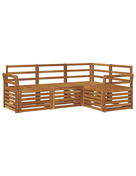 Set divani 4 pcs Naturale Legno di Acacia Massello