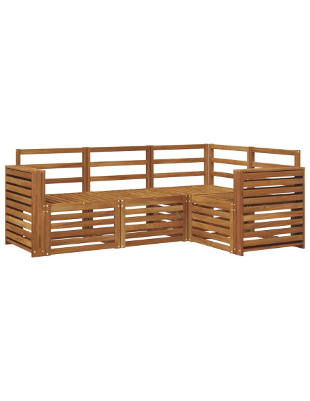 Set divani 4 pcs Naturale Legno di Acacia Massello