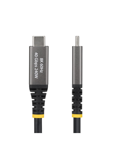 StarTech.com Cavo USB4 da 2m, 40 Gbps, Cavo USB-C Attivo, 240W PD, 8K 60Hz / 4K 240 Hz DP2.1 DP40, Rivestimento in TPE, Compatib