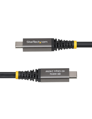 StarTech.com Cavo USB4 da 2m, 40 Gbps, Cavo USB-C Attivo, 240W PD, 8K 60Hz / 4K 240 Hz DP2.1 DP40, Rivestimento in TPE, Compatib