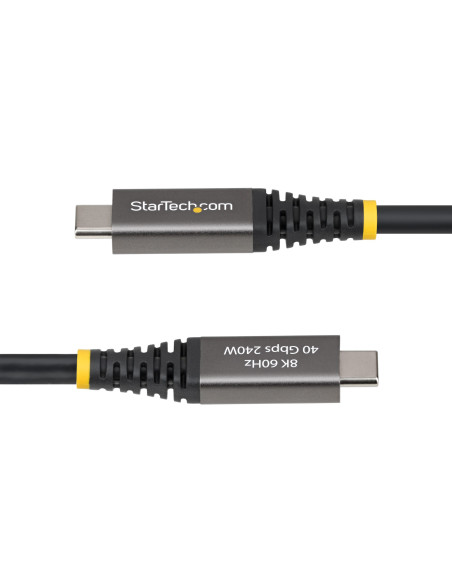 StarTech.com Cavo USB4 da 2m, 40 Gbps, Cavo USB-C Attivo, 240W PD, 8K 60Hz / 4K 240 Hz DP2.1 DP40, Rivestimento in TPE, Compatib