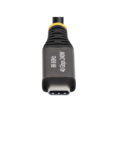 StarTech.com Cavo USB4 da 2m, 40 Gbps, Cavo USB-C Attivo, 240W PD, 8K 60Hz / 4K 240 Hz DP2.1 DP40, Rivestimento in TPE, Compatib