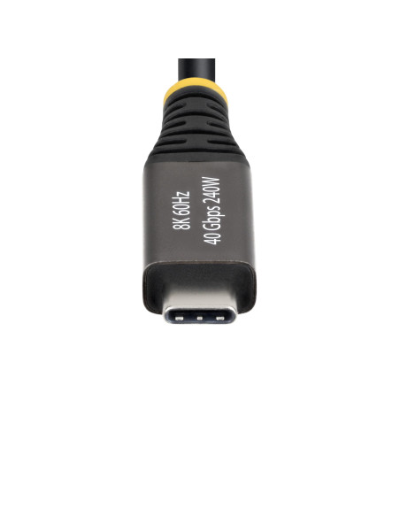 StarTech.com Cavo USB4 da 2m, 40 Gbps, Cavo USB-C Attivo, 240W PD, 8K 60Hz / 4K 240 Hz DP2.1 DP40, Rivestimento in TPE, Compatib