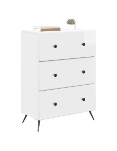 Mobile con Cassetti Bianco Lucido 66 x 34,5 x 90 cm 2