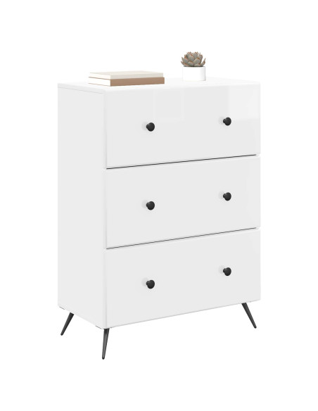 Mobile con Cassetti Bianco Lucido 66 x 34,5 x 90 cm
