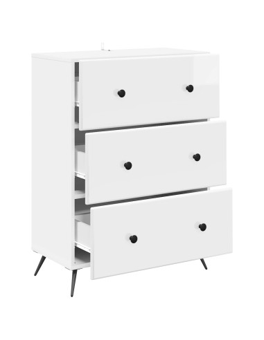 Mobile con Cassetti Bianco Lucido 66 x 34,5 x 90 cm