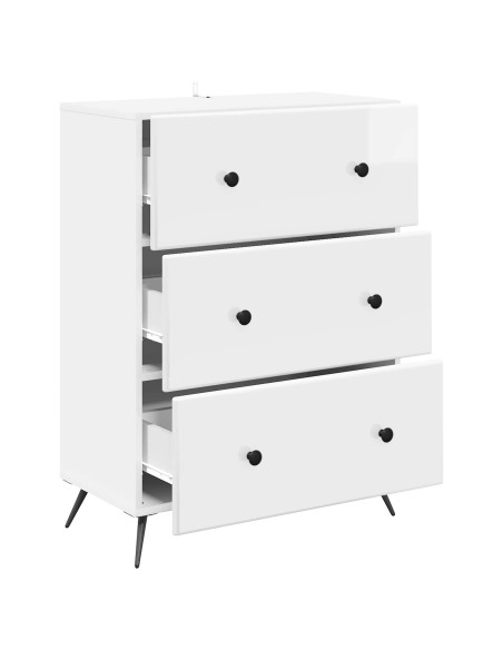 Mobile con Cassetti Bianco Lucido 66 x 34,5 x 90 cm