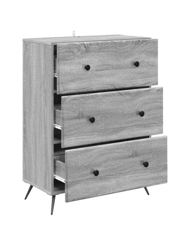 Mobile con Cassetti Grigio Sonoma 66 x 34,5 x 90 cm