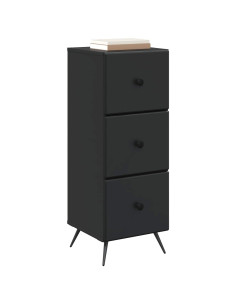 Mobile con Cassetti Nero 33 x 34,5 x 90 cm Legno ingegnerizzato 2