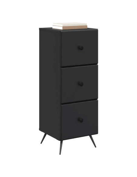 Mobile con Cassetti Nero 33 x 34,5 x 90 cm Legno ingegnerizzato