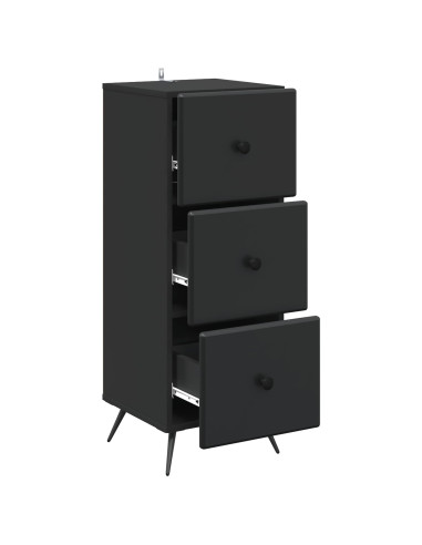 Mobile con Cassetti Nero 33 x 34,5 x 90 cm Legno ingegnerizzato