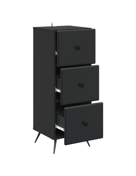 Mobile con Cassetti Nero 33 x 34,5 x 90 cm Legno ingegnerizzato