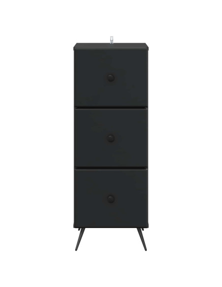 Mobile con Cassetti Nero 33 x 34,5 x 90 cm Legno ingegnerizzato