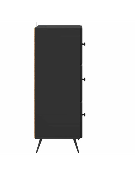 Mobile con Cassetti Nero 33 x 34,5 x 90 cm Legno ingegnerizzato