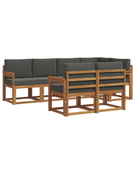Set di divani con cuscino 7 pcs Naturale e Antracite