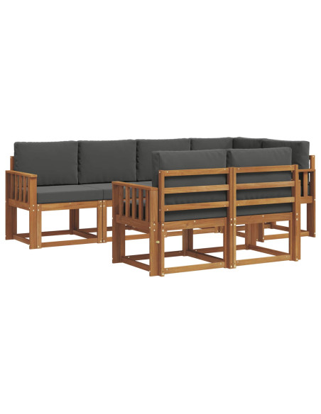 Set di divani con cuscino 7 pcs Naturale e Antracite