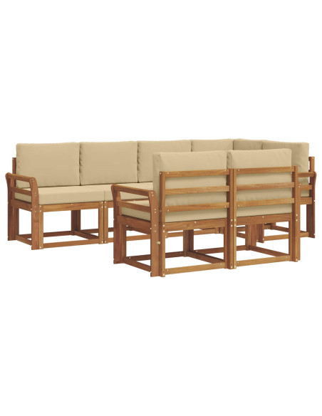 Set di divani da esterno 6 pcs Naturale 63 x 63 x 73 cm