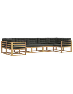 Set di divani da esterno con cuscino 7 pcs Bianco e Antracite 2