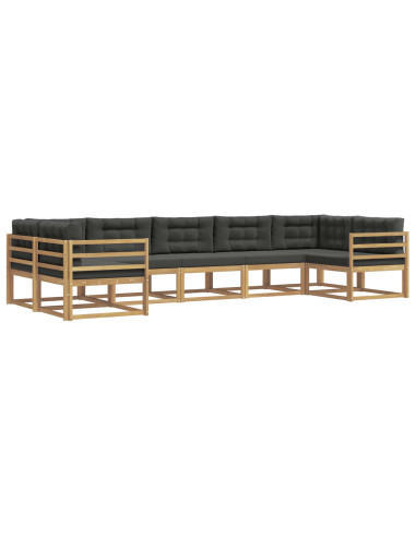 Set di divani da esterno con cuscino 7 pcs Bianco e Antracite