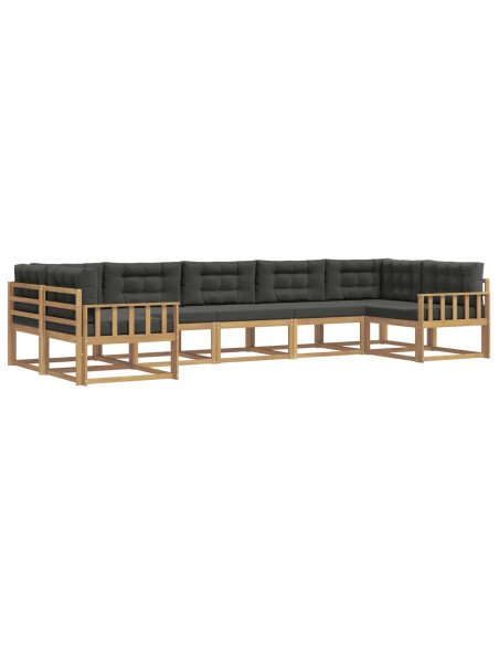 Set di divani da esterno con cuscino 7 pcs Bianco e Antracite