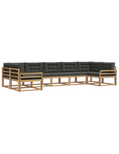 Set di divani da esterno con cuscino 7 pcs Bianco e Antracite 2