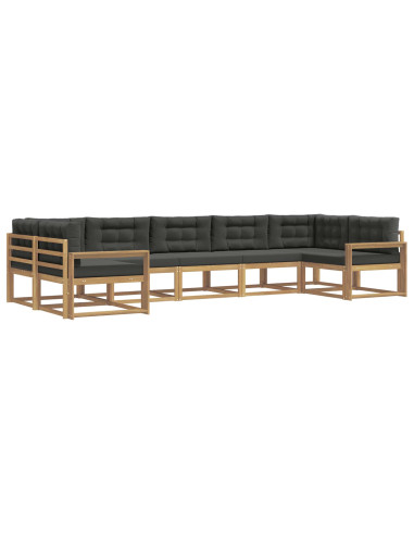 Set di divani da esterno con cuscino 7 pcs Bianco e Antracite