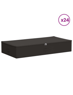 Scatola di Stoccaggio 24 pcs Antracite 100 x 50 x 18 cm 2